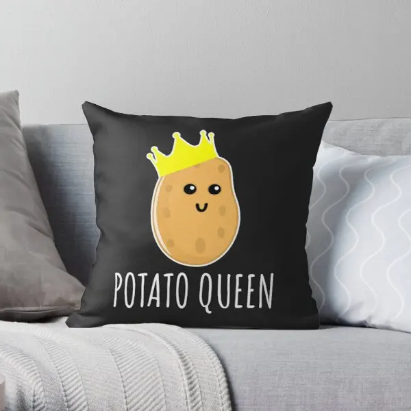 

Potato Queen - Funny Potato Gift Throw Pillow Cover Print Pillow Case Cover Wedding Bed Decor Pillows NOT Included