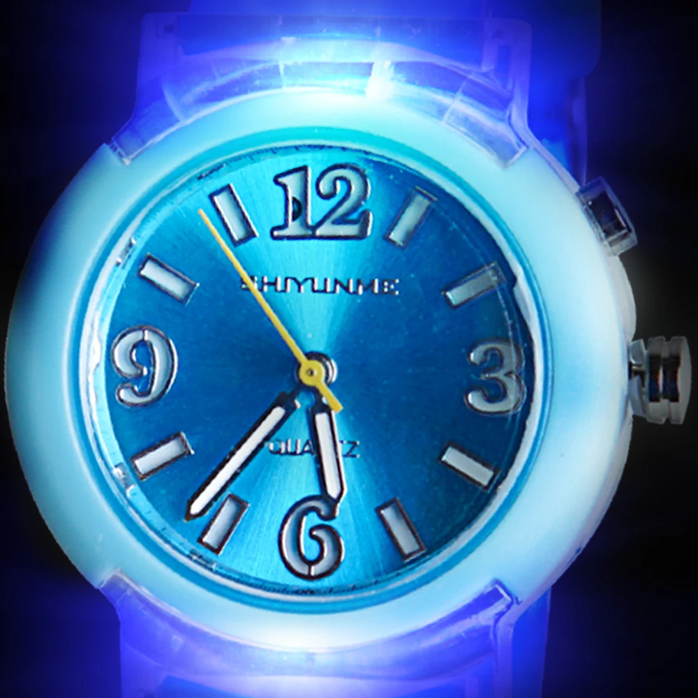 Детские светящиеся часы со светодиодной подсветкой цифровые водонепроницаемые