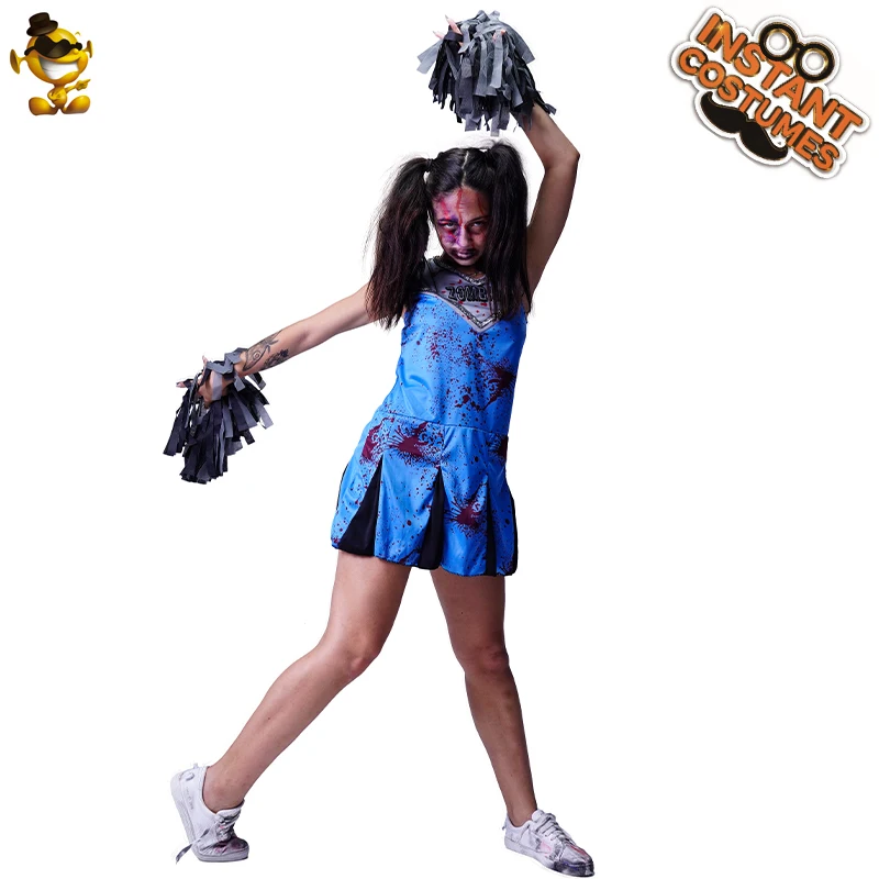 Bloody Cheerleader Costumes Halloween Scary Students Purim Party Role Play Costume Dress |