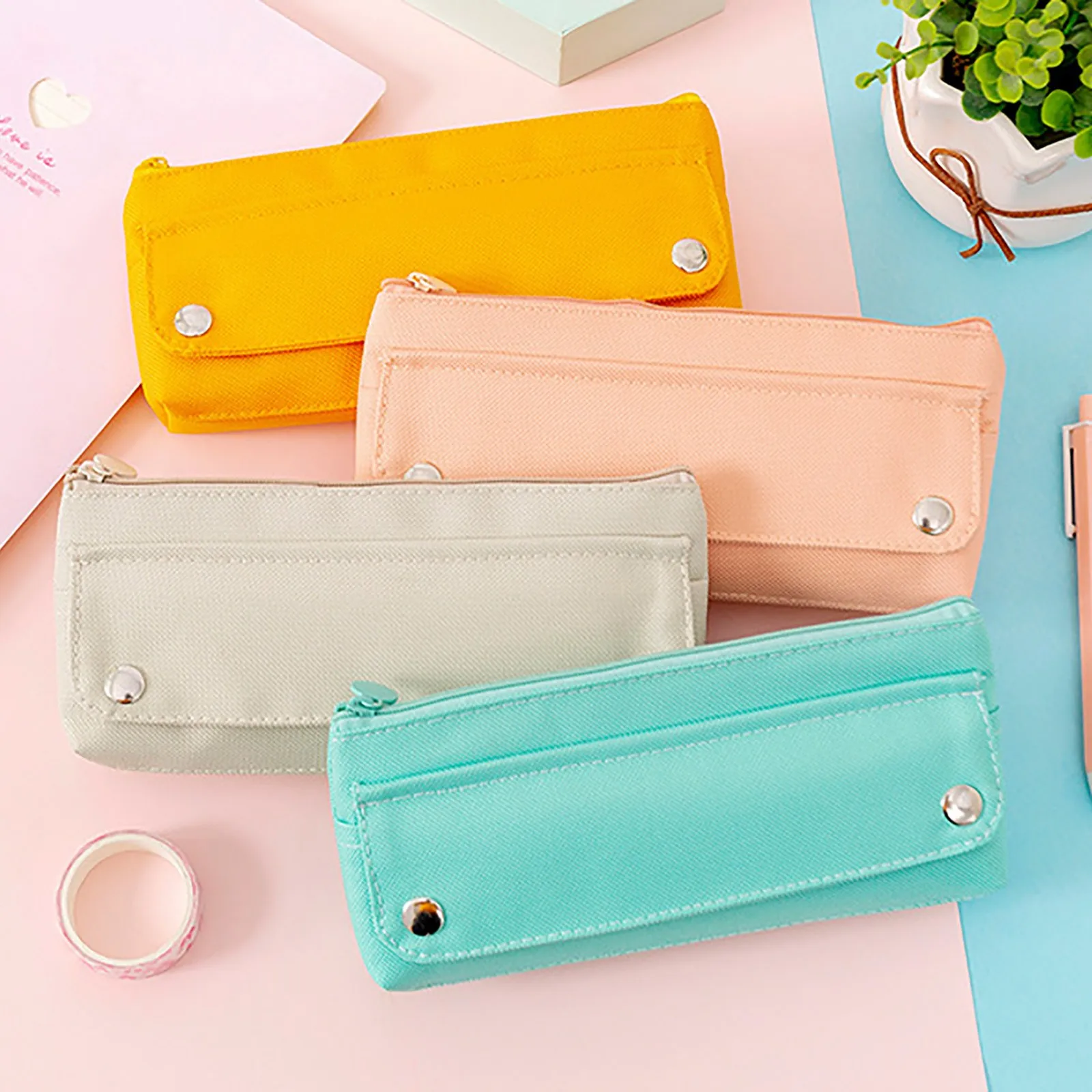 Однотонная Сумка карандаш вместительная сумка для хранения канцелярских