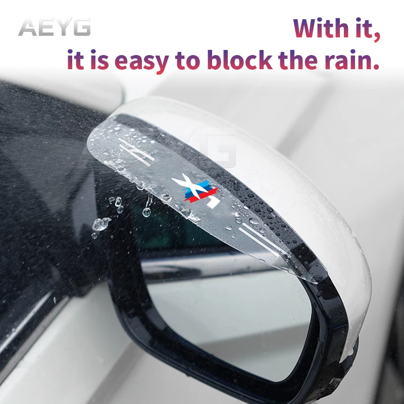 

2Pcs Car Rearview Mirror Rain Eyebrow Rear View Side Guard For BMW X1 E84 F48 Sun Visor Rear View Side Snow Guard Accessories