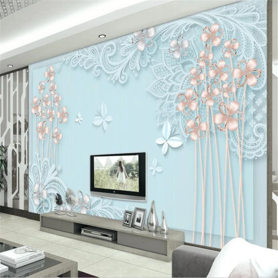 Пользовательские обои beibehang маленькие свежие 3d трехмерные ювелирные изделия