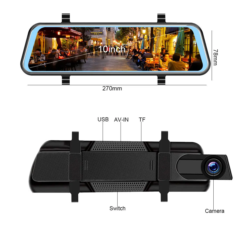 Видеорегистратор OLOPKY с камерой заднего вида 10 0 дюйма FHD 1080P|Видеорегистраторы| |