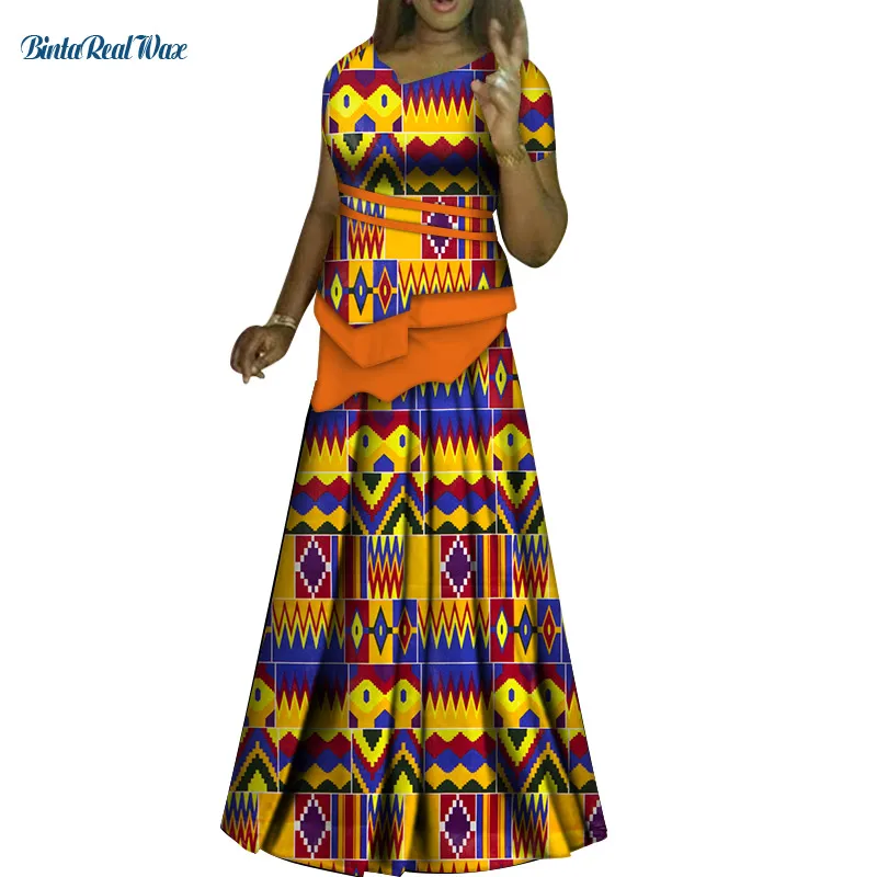 

2 Piece Skirt Sets Bazin Riche African Women Clothes Tops and Maxi Skirt Sets for Women Dashiki Party Wedding Clothing WY6514