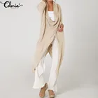 Celmia женские весенние топы с длинным рукавом 2021, стильные Асимметричные Длинные Блузки с ворсовым воротником, повседневные свободные однотонные Блузы