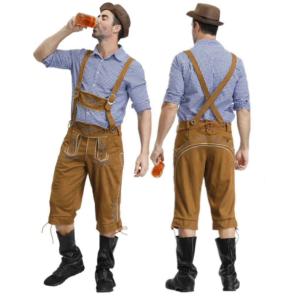 

Карнавальный мужской костюм Lederhosen на Октоберфест немецкий баварский Октоберфест фестиваль пиво мужской косплей Хэллоуин Одежда для вечер...