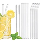Стеклянная соломинка для смузи 20 см, Многоразовые прозрачные питьевые соломинки для смузи, Экологически чистая соломинка для напитков