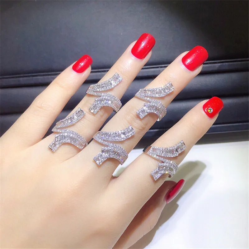 

Cross Lab Diamond Promise Ring 925 sterling silver Bijou Engagement Wedding band Rings for Women Bridal Fine Party Jewelry