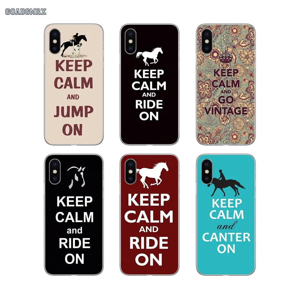 Прозрачные мягкие чехлы для iPhone 11 X XR XS Pro MAX 4 4s 5 5S SE 5C 6 6S 7 8 Plus Keep Calm и верхом на