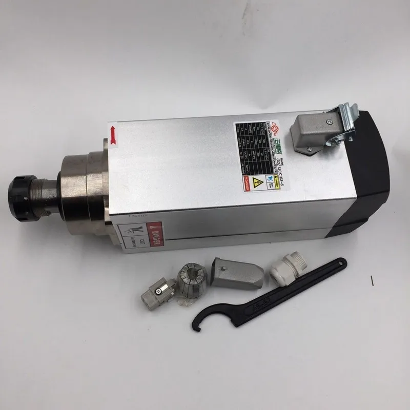 6KW 8HP 220V квадратный шпиндель двигатель с воздушным охлаждением 4 шт. подшипники+ 7.5kw VFD инвертор+ ER32 цанговый Комплект для ЧПУ гравировальный станок маршрутизатор