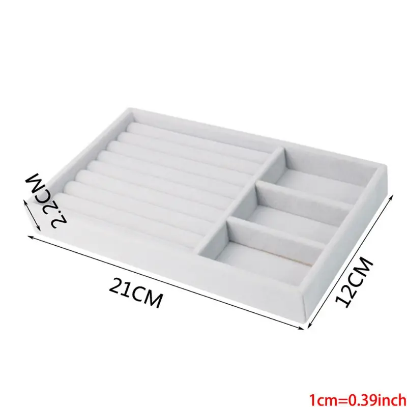 

Stackable Velvet Jewelry Trays Organizer, Jewelry Storage Display Trays for Drawer, Earring Necklace Bracelet Ring Organizer