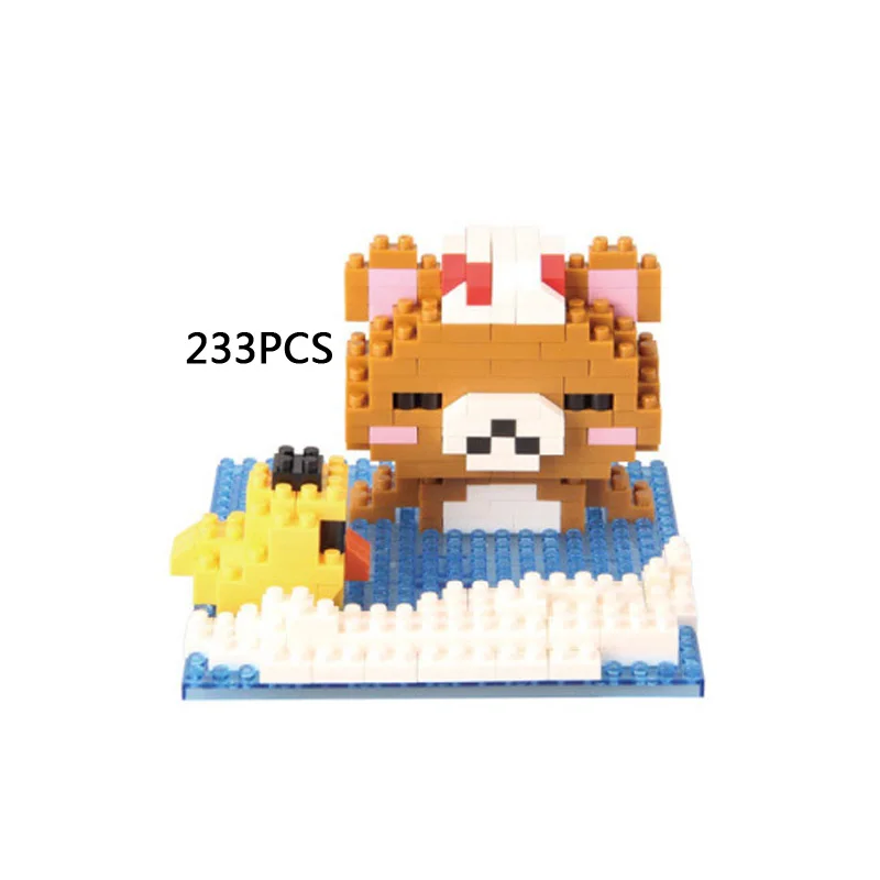 Забавный японский мультфильм Rilakkuma Медведь Цыпленок Kiiroitori микроалмазный блок
