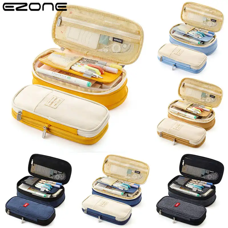 EZONE Large Capacity Pencil Cases School Pen Bag Zip Stationery Pouch Bag Case School Stationery for Junior High School Students