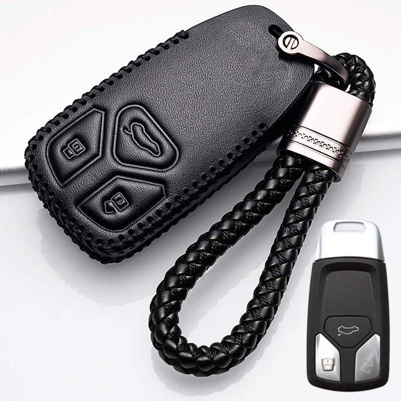 Key cover Car Case For AUDI A4 B9 Q5 Q7 TT TTS 8S 2016 2017 car smart remote Styling Top Layer Leather | Автомобили и мотоциклы