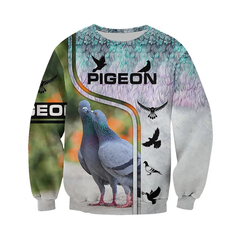 Мужская повседневная толстовка с капюшоном и 3d-изображением голубей мужские