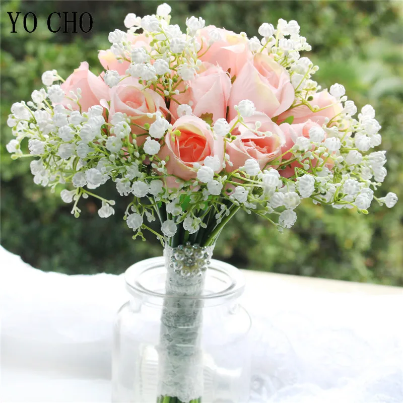 YO CHO букет из искусственных роз свадебный для подружки невесты аксессуар