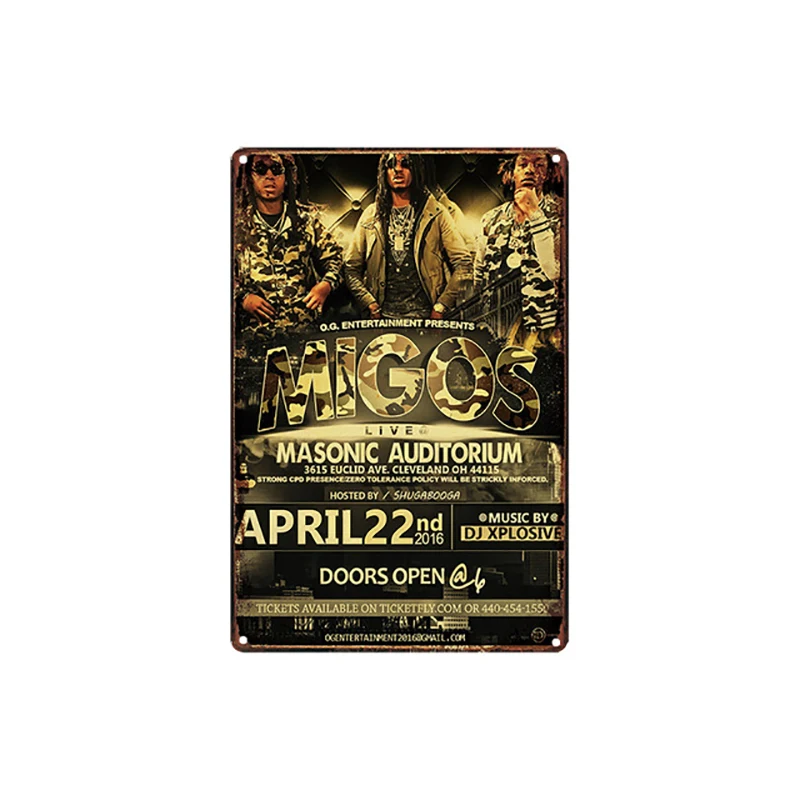 

Retro Rock Band Tin Sign Vintage Metal Plate Poster Pin Up Wall Signs Indoor Metal Plaque Decor For Bar Home Man Cave Movie Sign