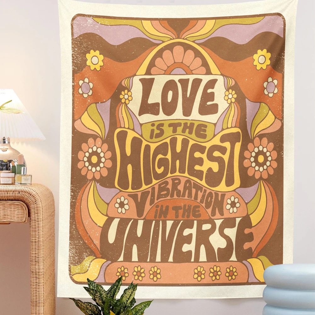 Винтажный гобелен настенный Ретро стиль хиппи ретро декор для спальни любовь
