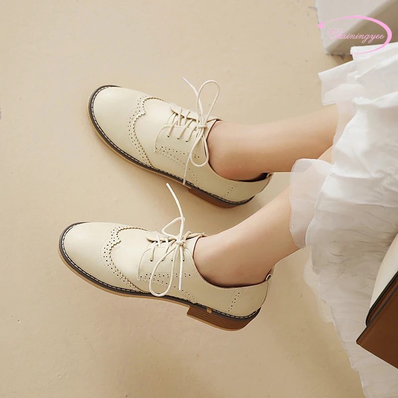 

Повседневные Удобные туфли-лодочки с круглым носком, модные черные, бежевые туфли на платформе и толстом среднем каблуке, женские туфли бол...