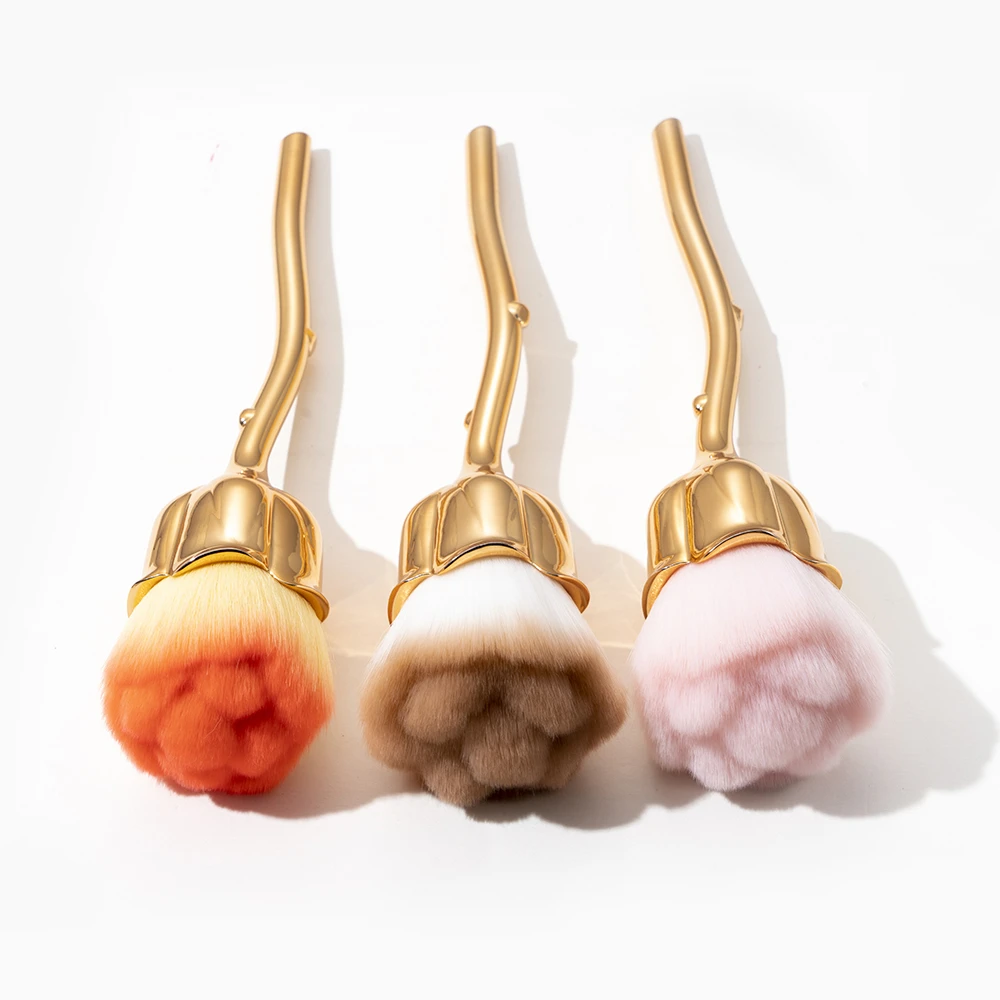 

1Pcs Rose Gold Powder Blush Brush Make Up Large Professional Brush Cosmetic Face Cont Cosmetic Face Cont Brocha Colorete
