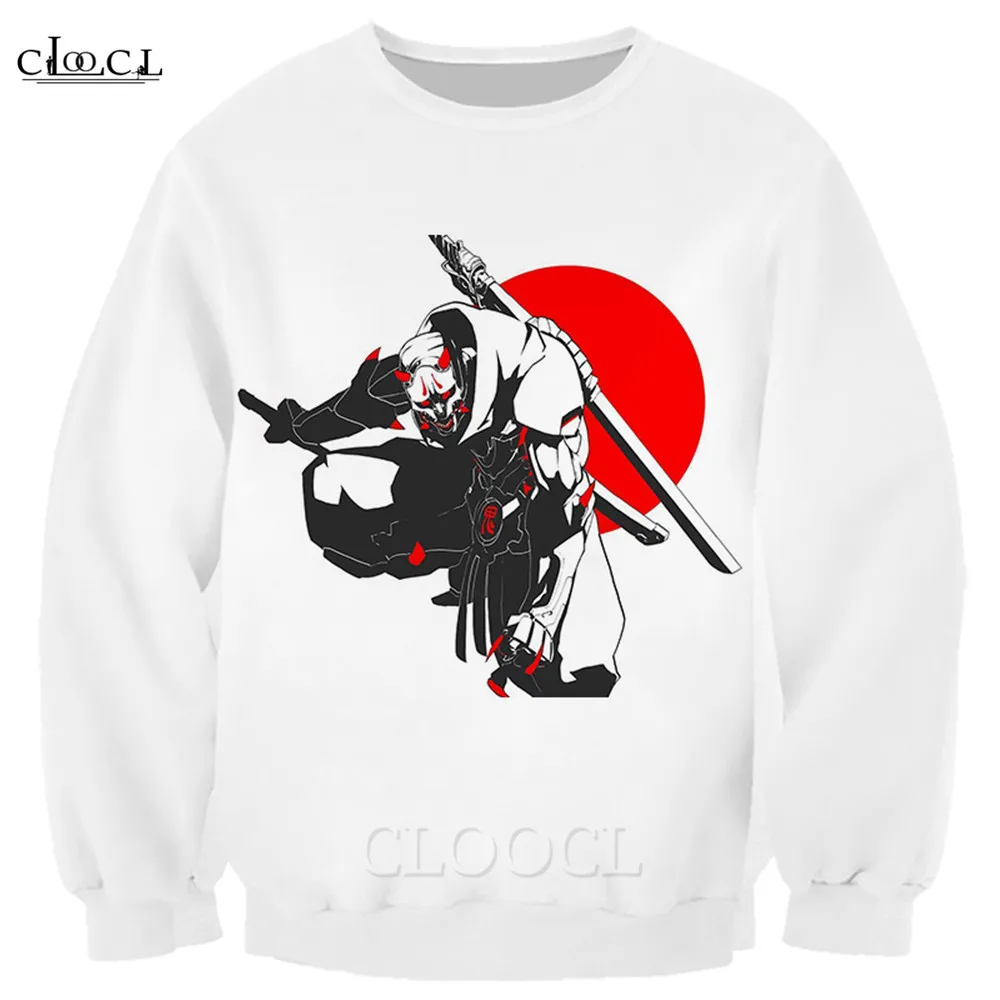 Толстовки CLOOCL Сакура Самурай 3D графика самурайская культура пуловеры