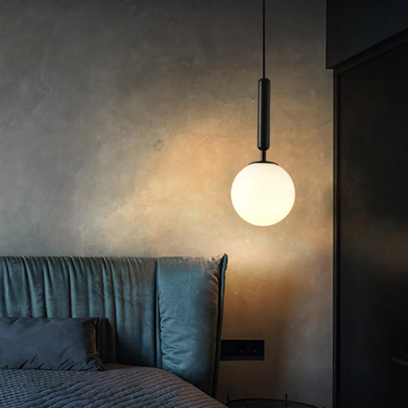 LukLoy современный стеклянный шар лампа Подвеска у кровати светильник Ретро