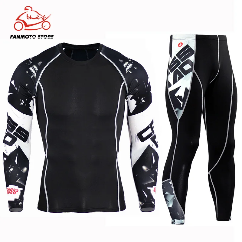 Мужская мотоциклетная спортивная одежда Рашгард рубашка мужские компрессионные