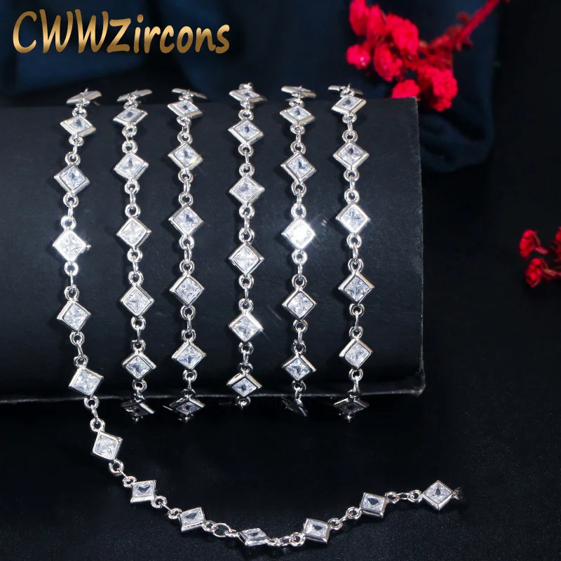 

Cwwzircon фурнитура ручной работы ромб кубический цирконий каменные бусины DIY цепочка для браслета ожерелья Аксессуары для изготовления ювелир...