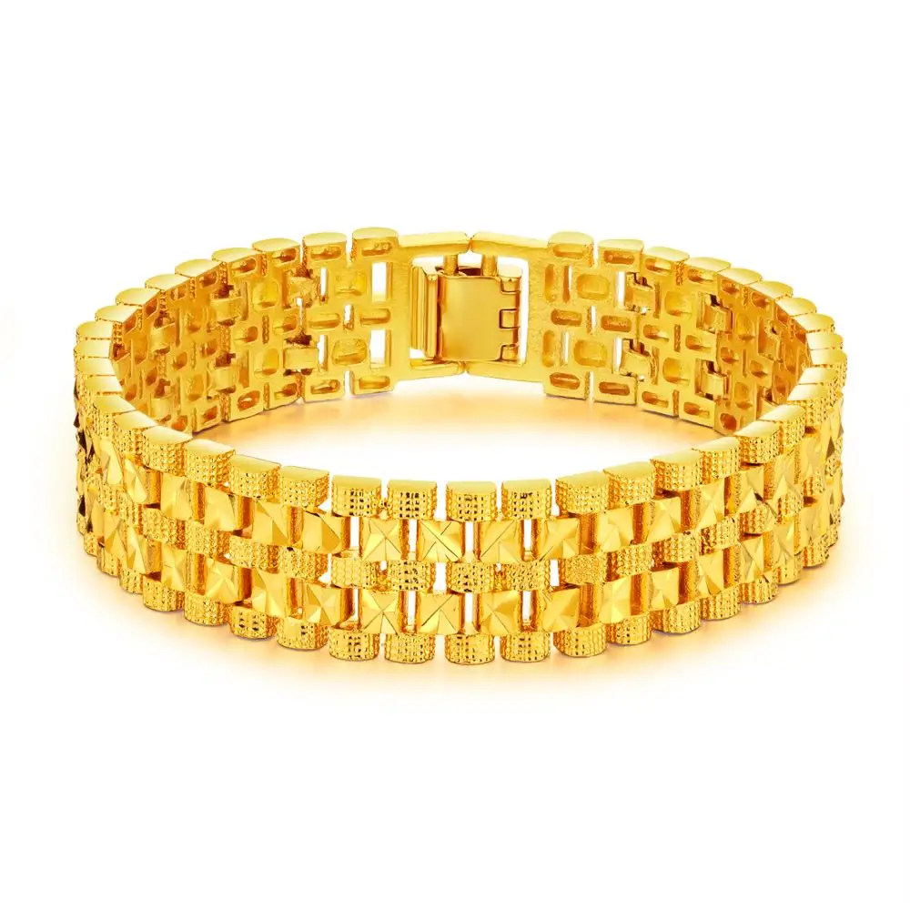 

New style copper plating gold tide male bracelets domineering boss bracelet aristocratic bracelet for men father boyfriend gift