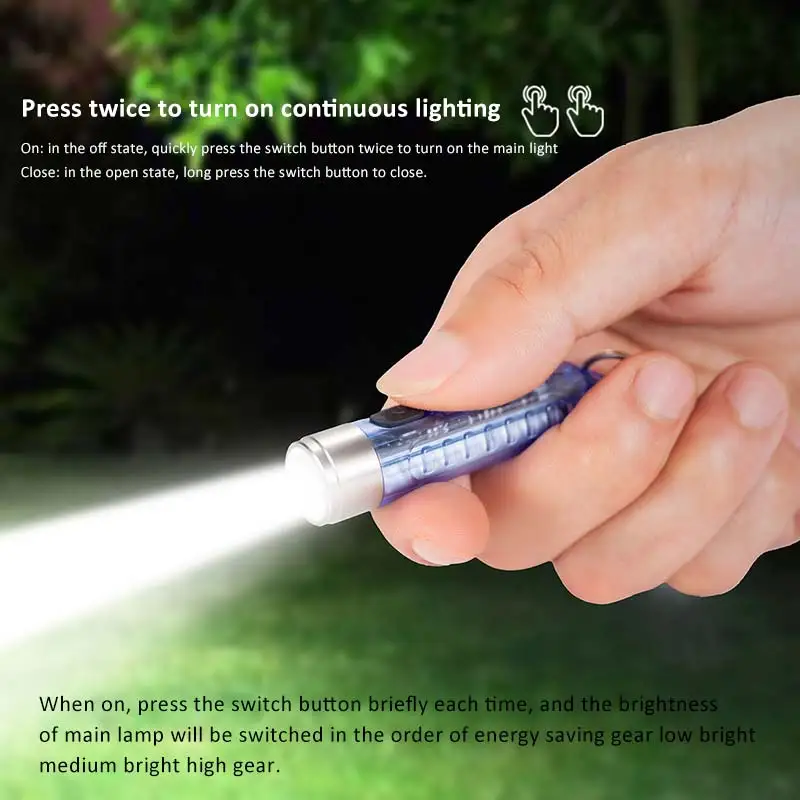 

Max. 500 Lumen Fluorescence Whitening Agent Detection Durable Plastic Keychain Flashlight