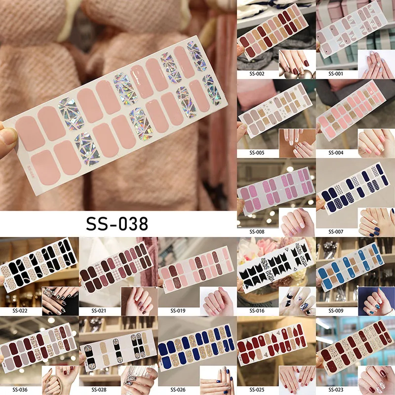 

LADY KINDOM 3D Nail Polish Stickers Glass Diamond Nail Patch Waterproof Nail Wrap Stickers Snow Grid Glitter Nail Decals Sticker