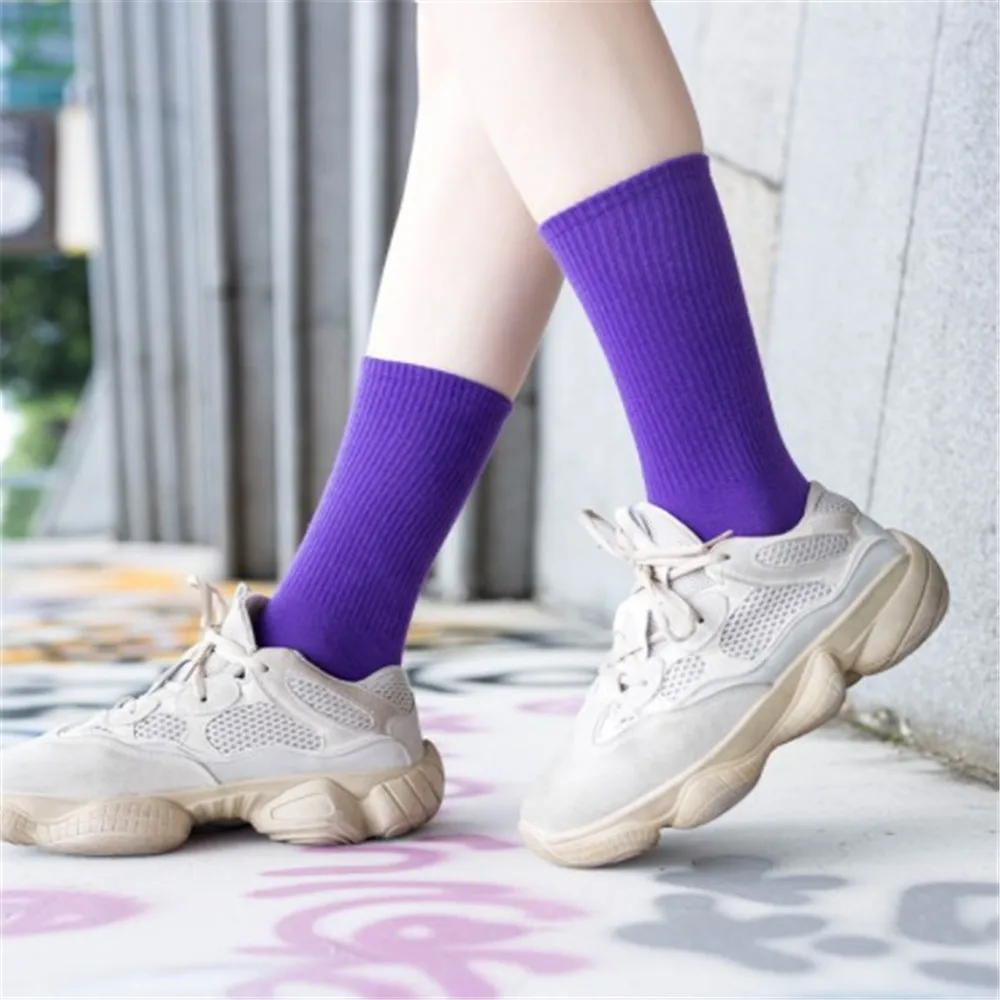 Носки женские хлопковые однотонные забавные 1 пара | Женская одежда