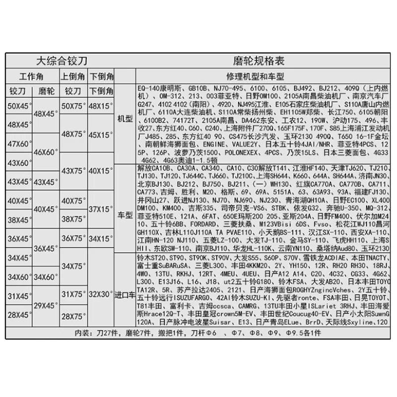 wa do rozwiertaków gniazd zaworowych przecinarka kompletny zestaw narzędzi naprawy samochodów pojazdów 40 sztuk wysokiej jakości narzędzie