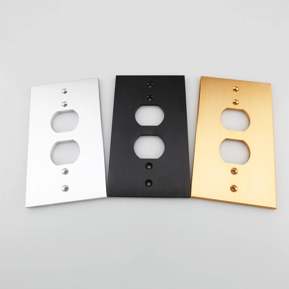 High Quality 1piece Audiocrast P150S/G/B AC Power Duple Receptacles Wall Outlet Cover Aluminum Panel Plate