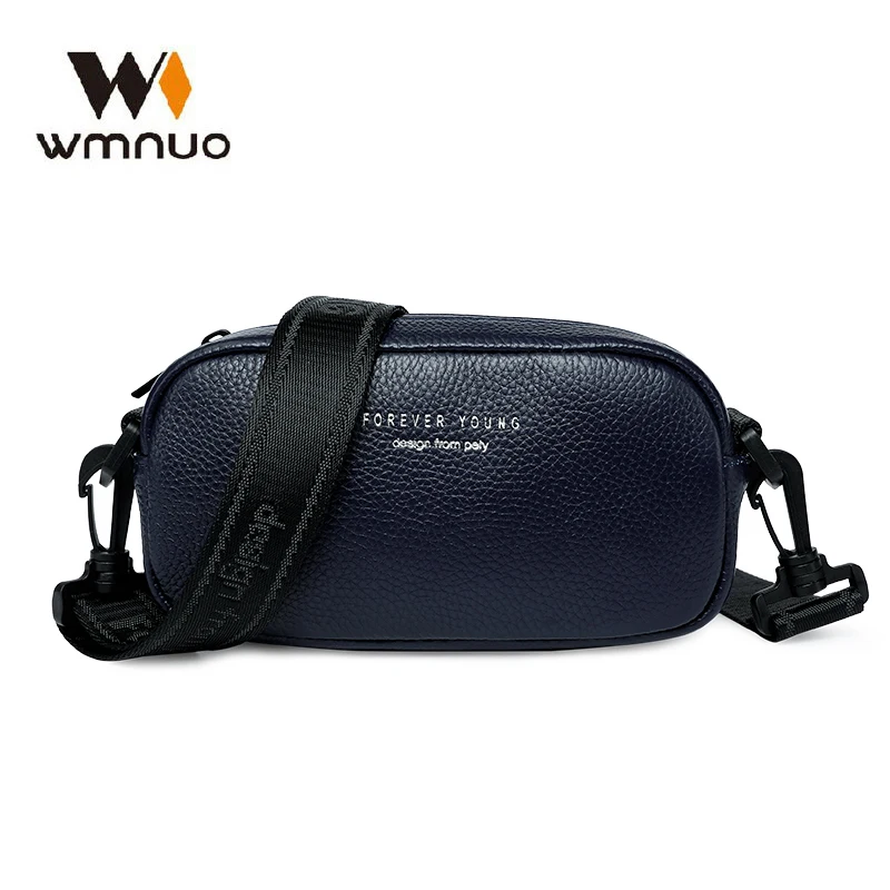 Сумка Wmnuo женская из натуральной кожи мессенджер с широким ремнем через плечо