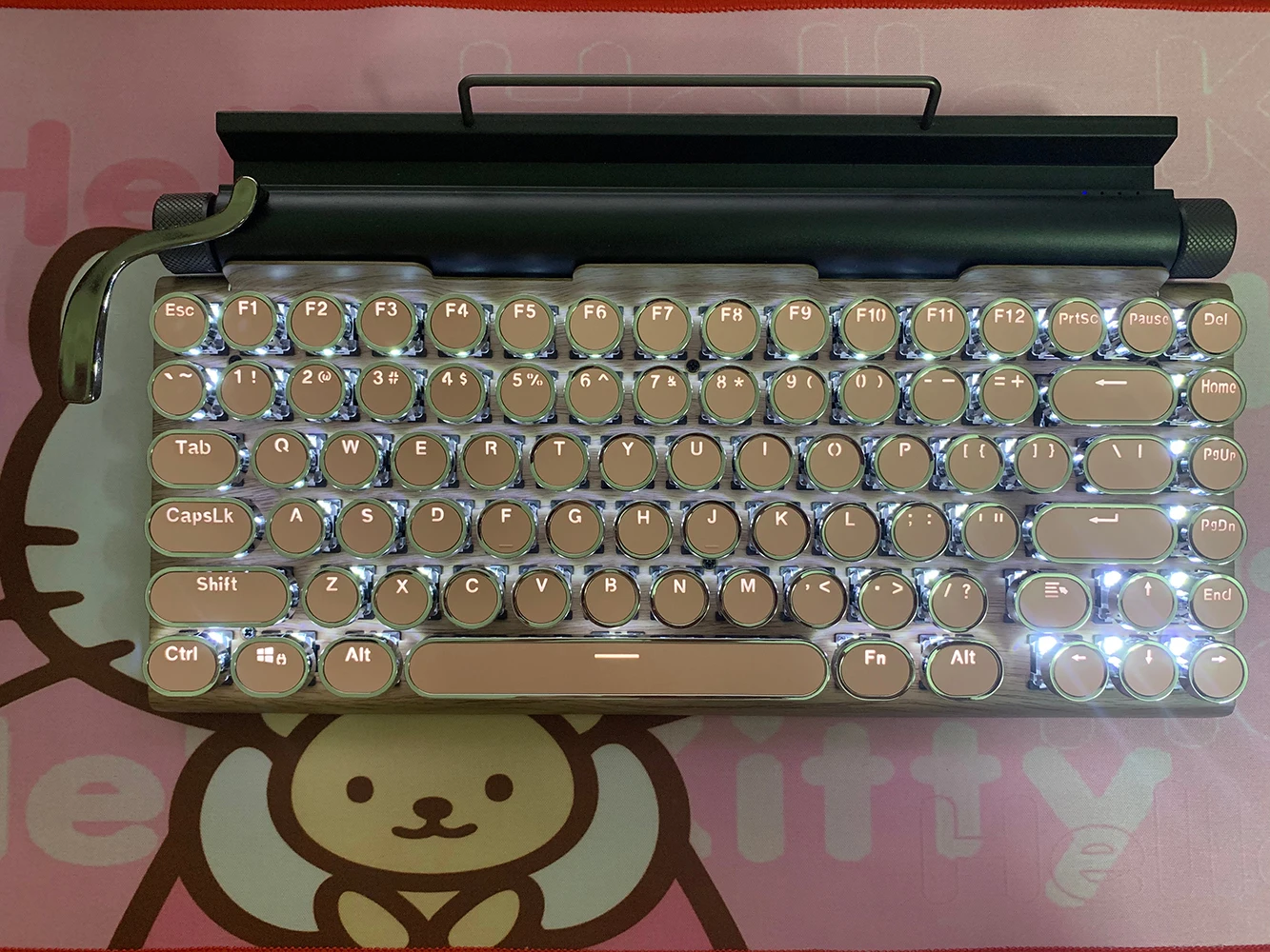 Retro typewriter mechanical keyboard Punk keycap phone tablet MAC Bluetooth mechanical keyboard for phone PC gamer