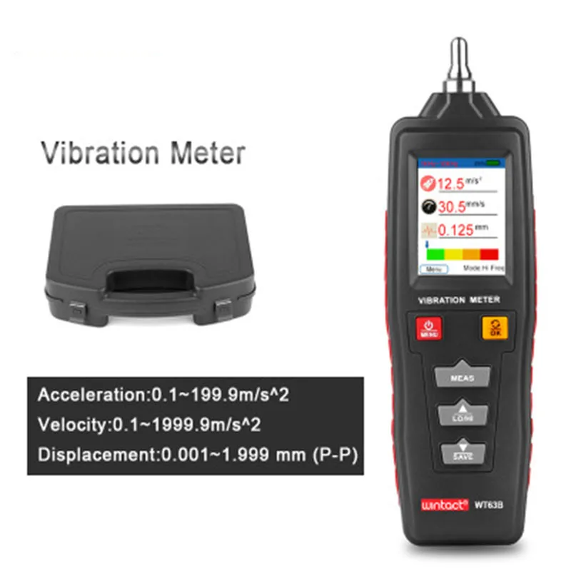 

Digital Vibrometer Vibration Meter Vibroscope Portable Handheld Vibration Measuring Gauge Vibration Measure Tester Tools Set