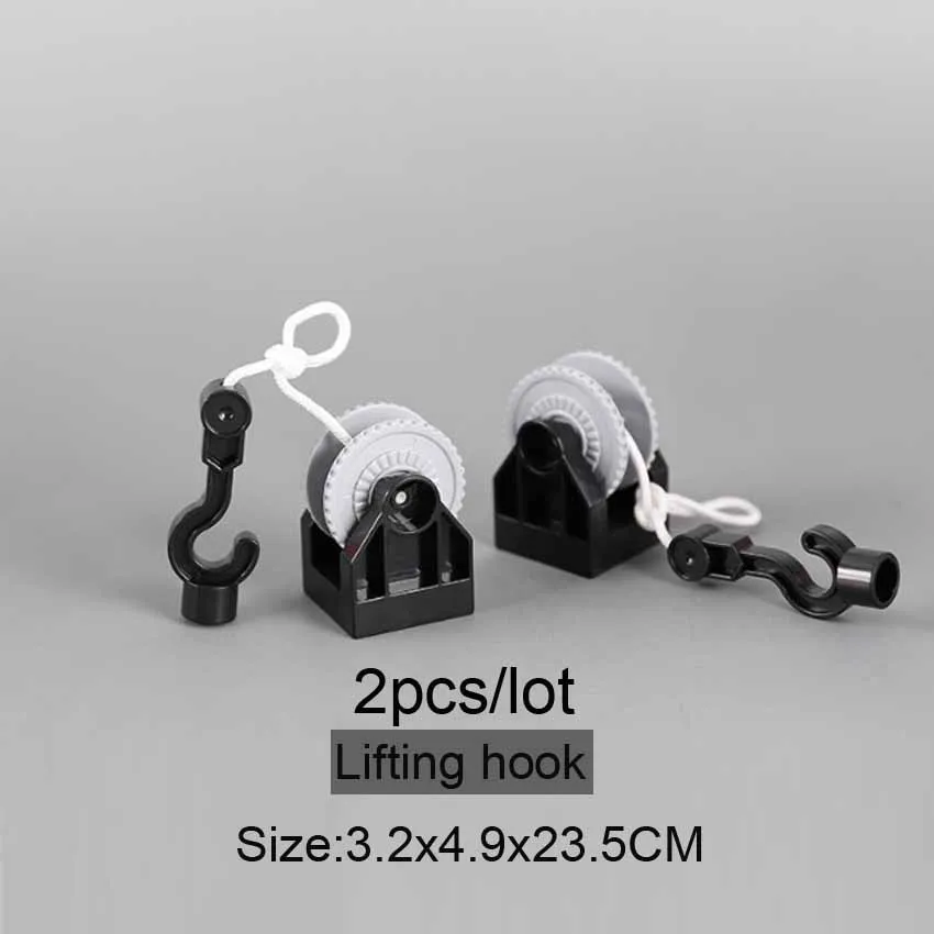 Bloques de construcci&oacute;n de anzuelos de elevaci&oacute;n para ni&ntilde;os, piezas de bloques grandes L036, juguetes creativos de vapor, piezas para ni&ntilde;os, 2 unidades por lote-0