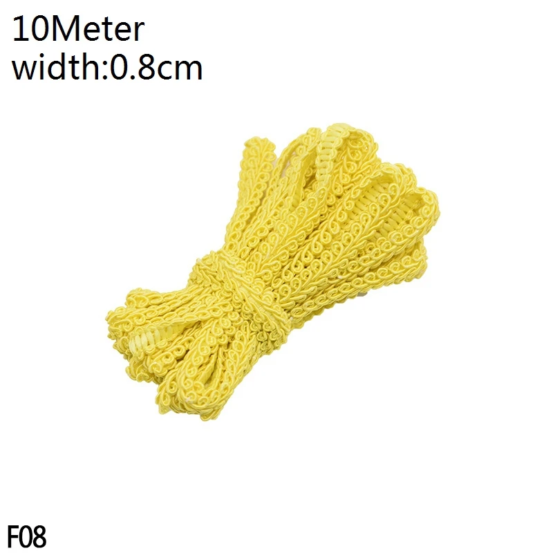 F08-10m yellow 1/3/10 ярдов ручной работы с кружевной отделкой в стиле пэчворк Материал белого и розового цветов с кружевными вставками, с узором в сердечко, лента для самодельного украшения одежды швейная фурнитура - Цвет: F08-10m yellow