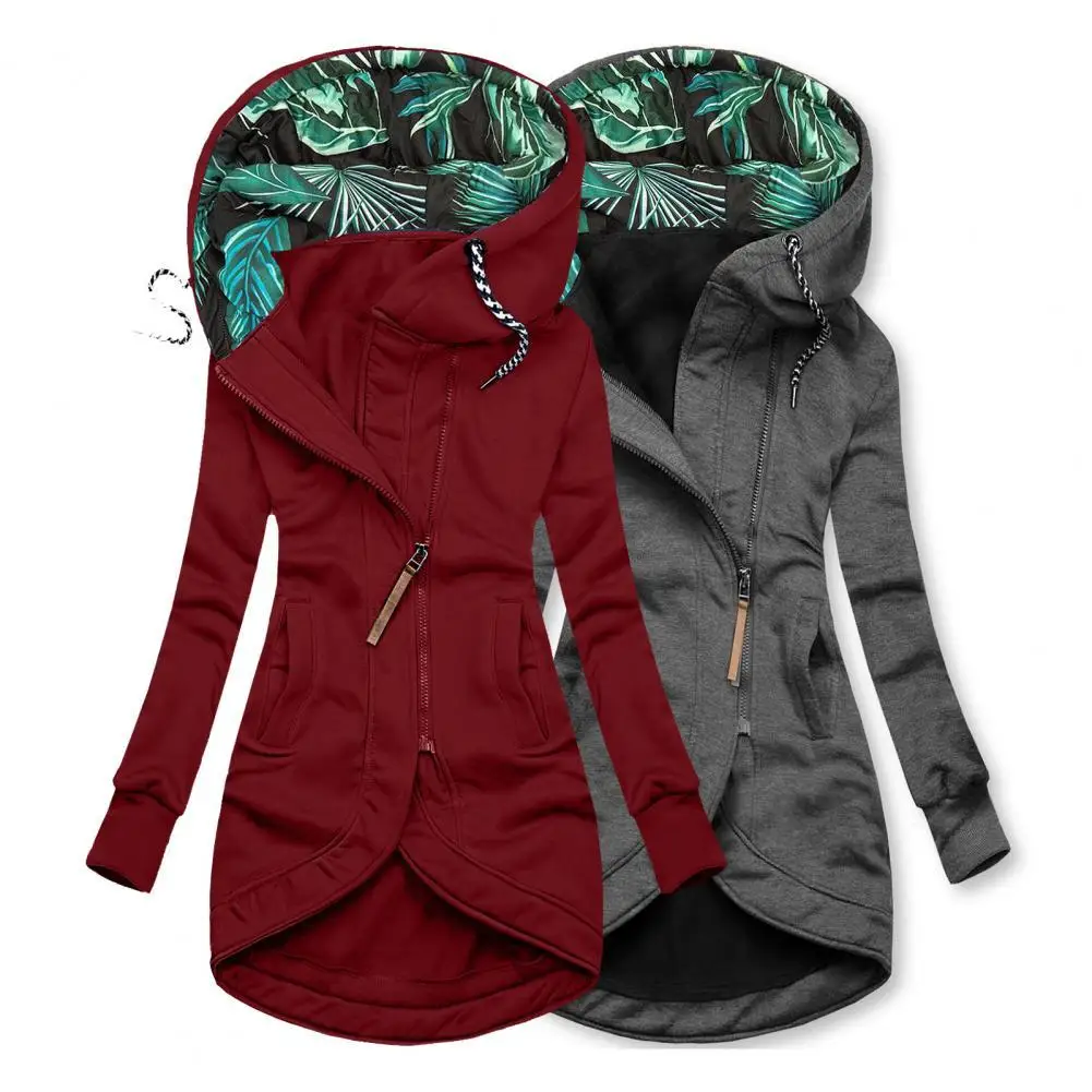 

Great Lady Jacket Wear Resistant Coat Elastic Cuff Drawstring Long Winter Jacket