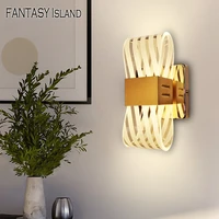 indoor acrylic wall lamp for bedroom corridor stairs modern led mounted sconce wall light warm white cold white natural light