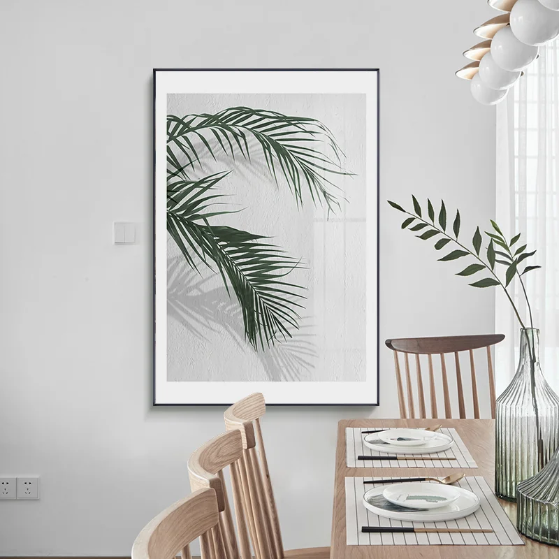 

Modern Fresh Green leaves Art Posters And Print Wall Art Canvas Painting Pictures for Living Room Bedroom Dining Room Home Decor