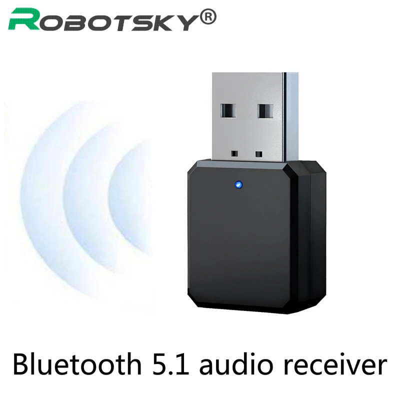 Беспроводной приемник-передатчик Bluetooth 5 1 USB адаптер музыкального ресивера 3 мм AUX
