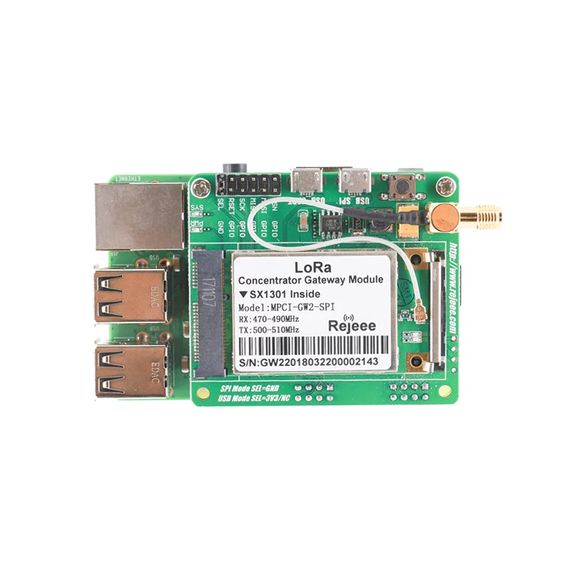 

SX1301 PCIe development board Raspberry Pi USBSPI interface LoRa module