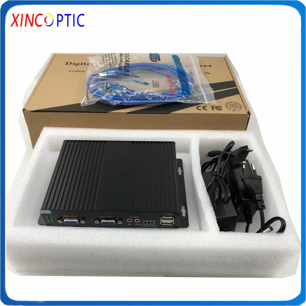 1Ch VGA с обратной связью + RS232 стерео аудио SM SX 3G 20км LC SFP 1920x1080P вещательная система