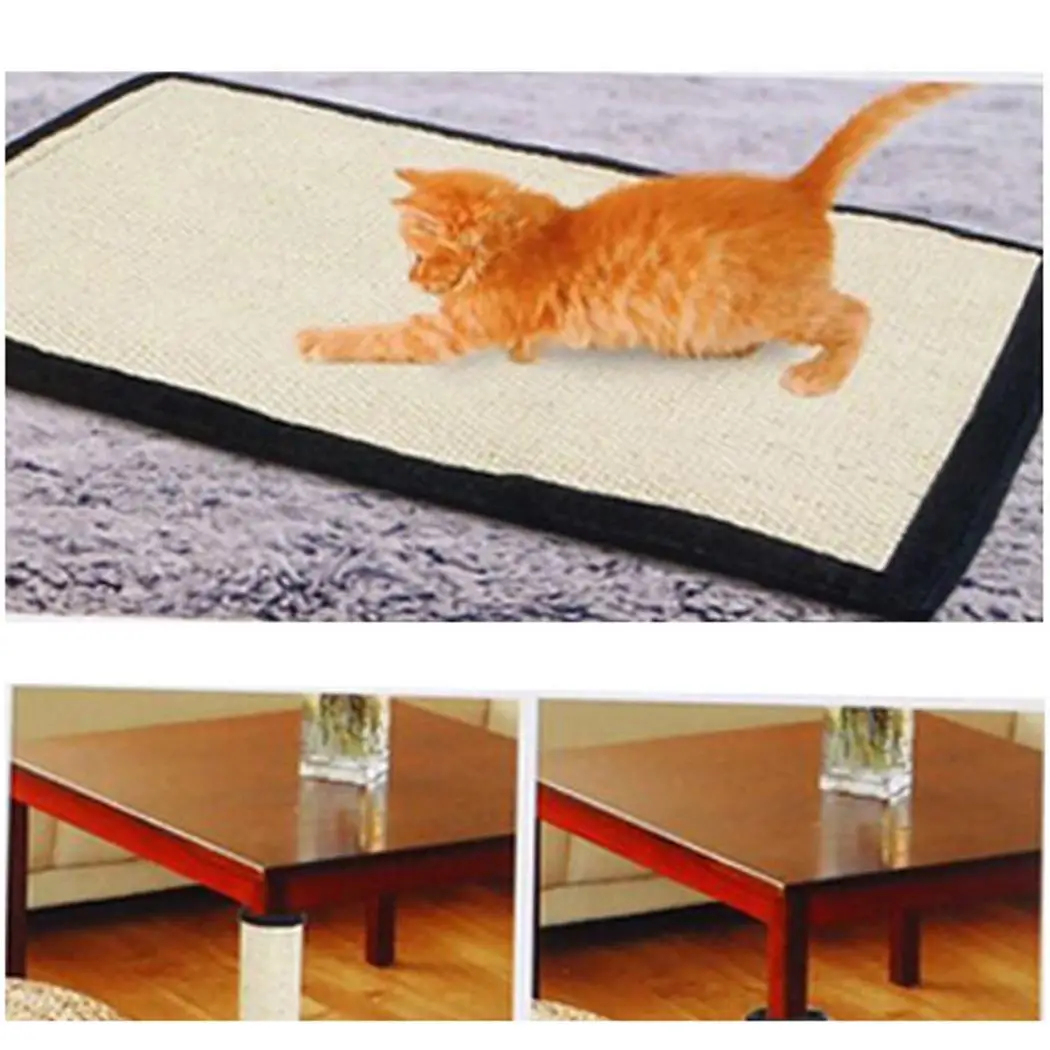 Когтеточка для кота коврик игрушечный защитный однотонный циферблат бежевые