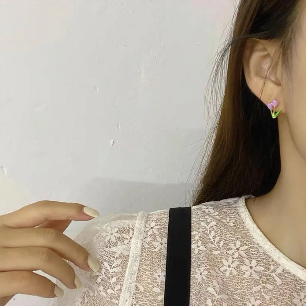 

8PCS/SET Romantic Cute Colorful Acrylic Flower Butterfly Earrings Irregular Geometric Mini Studs Earrings for Women Jewelry Gift
