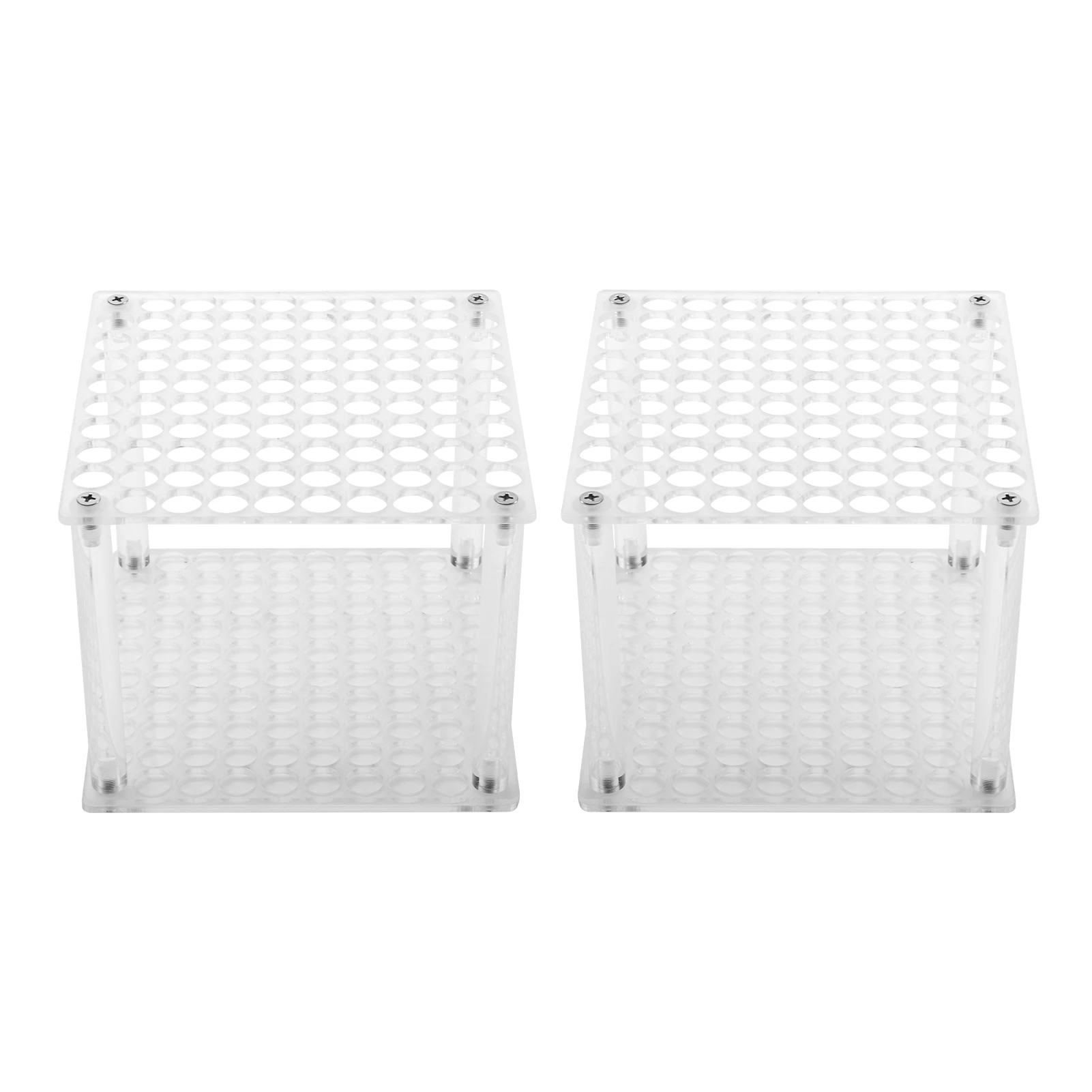 

2pcs/pack Clear Desktop Organizer Art Cosmetic Tool Pencils Shop For Pens Free Standing Storage Makeup Brush Holder Multi Holes