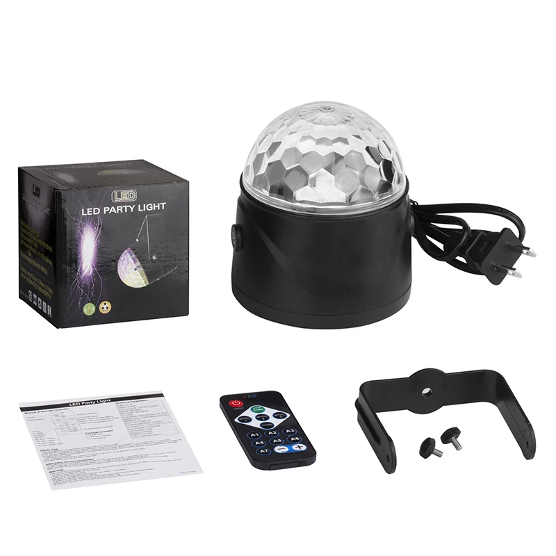 

Led RGB Mini 6w Stage Light AC 90-240V Magic Crystal Ball Lamp 6W Laser Light Six Colors Christmas Dance Famlily Party Projector