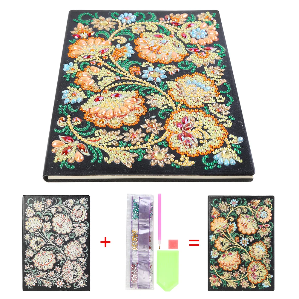 5D DIY Flower Special Shaped Diamond Painting Cover Notebook and Personal Journal 50 Sheets Pages A5 Sketchbook | Дом и сад